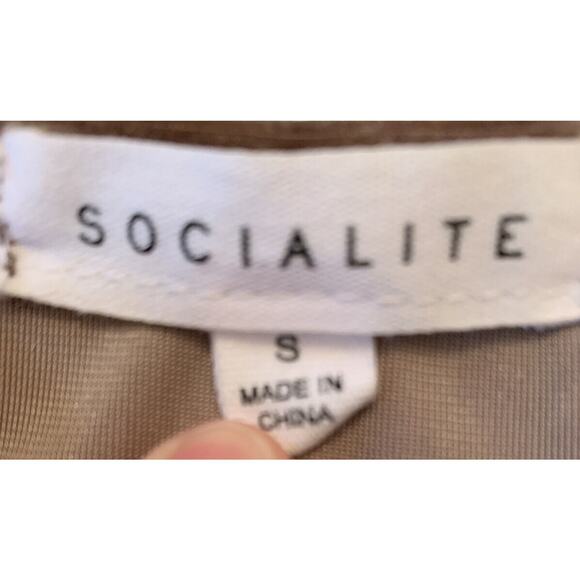 Small Socialite Women's Pink Mauve Velour Dress A-Line Stretch Short Sleeve - Picture 5 of 5